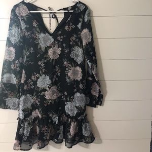 long sleeve dress, floral dress